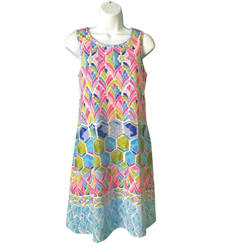 Ronni Nicole Coastal Sleeveless Perforated Dress